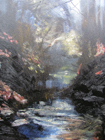 Pat Barkman painting, "Avalanche Mountain from Avalanche Lake"